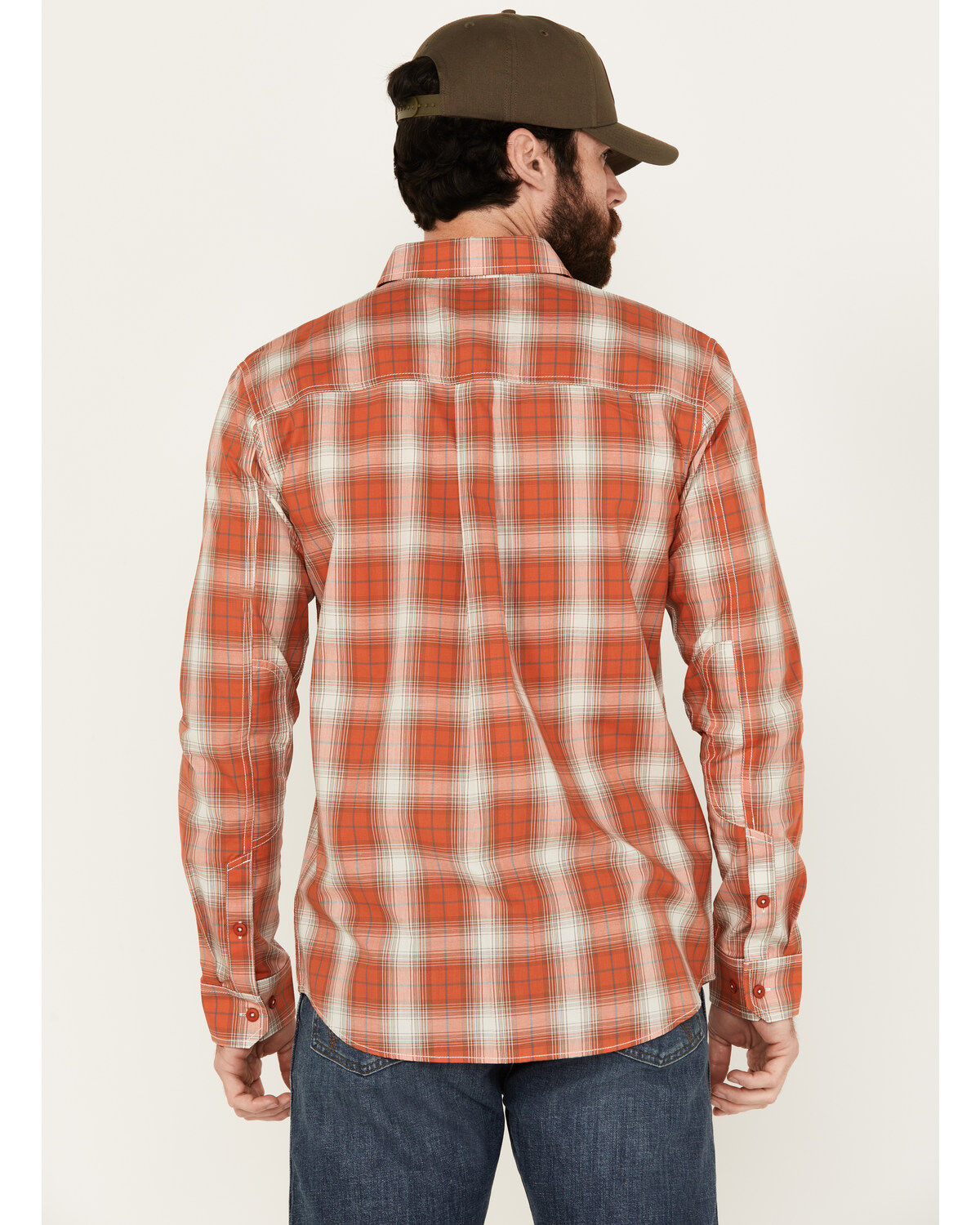 Brothers and Sons Men's Houston Plaid Print Long Sleeve Button Down Western Shirt