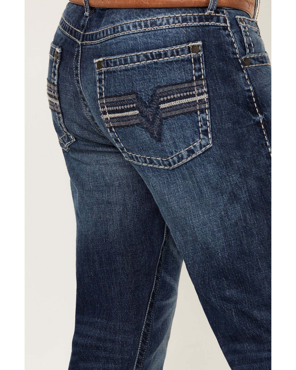 Rock 47 by Wrangler Men's Allenbrook Dark Wash Slim Straight Stretch Denim Jeans