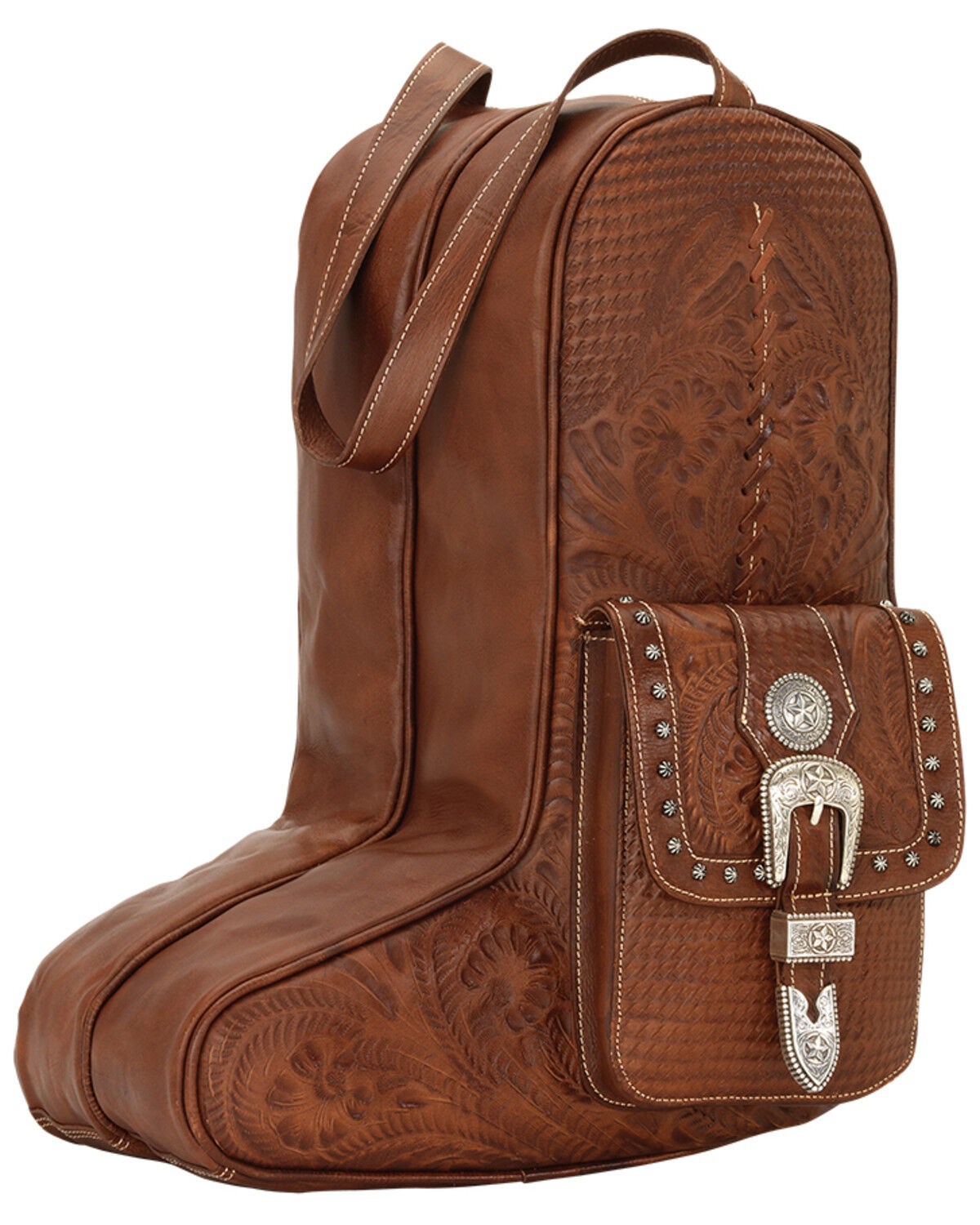 American West Zip-Around Antique Tan Leather Boot Bag