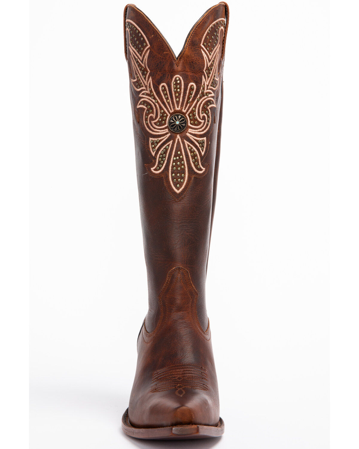 Shyanne Women's Mariel Floral Embroidered Studded Concho Western Boots - Snip Toe