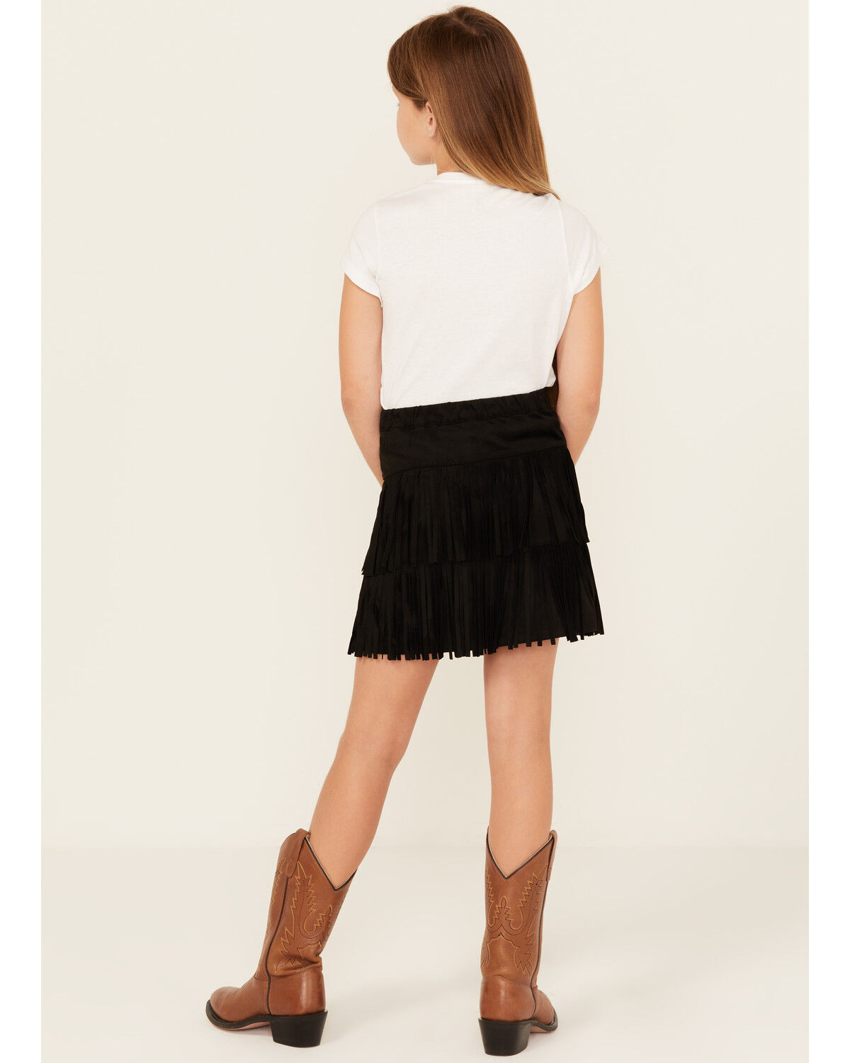 Shyanne Girls' Faux Suede Fringe Skirt