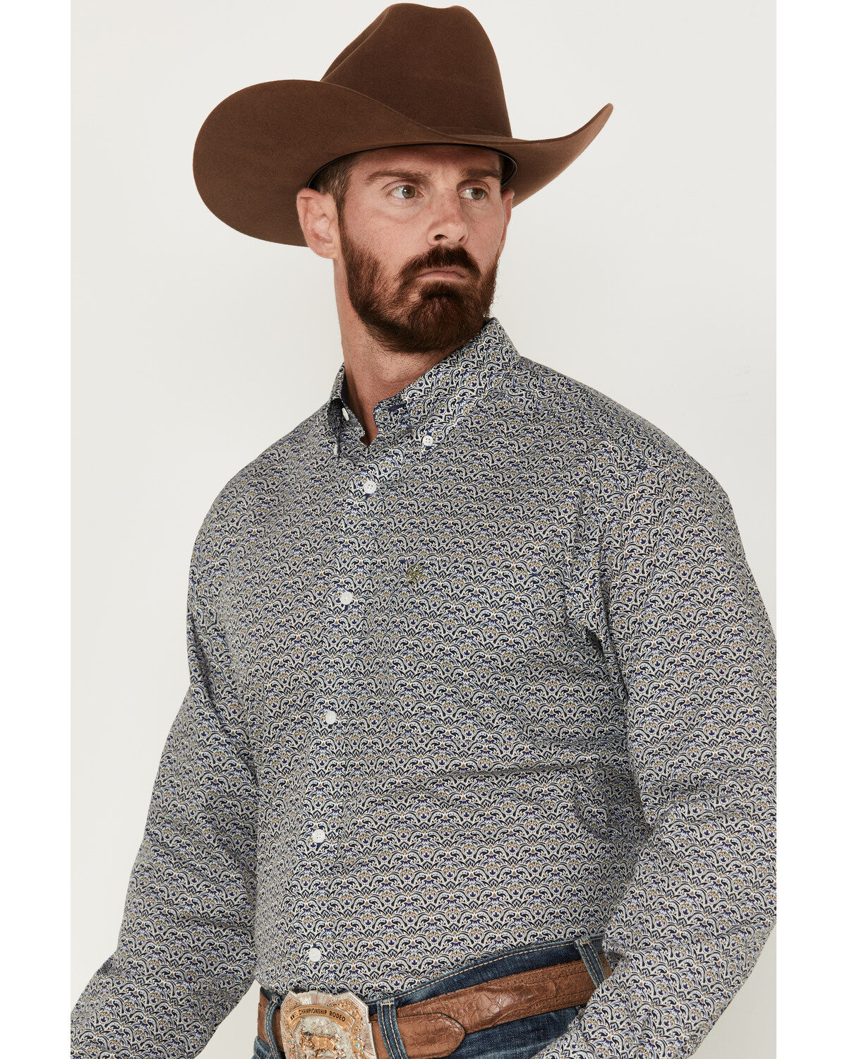 Ariat Men's Iver Floral Print Wrinkle Free Long Sleeve Button Down Shirt