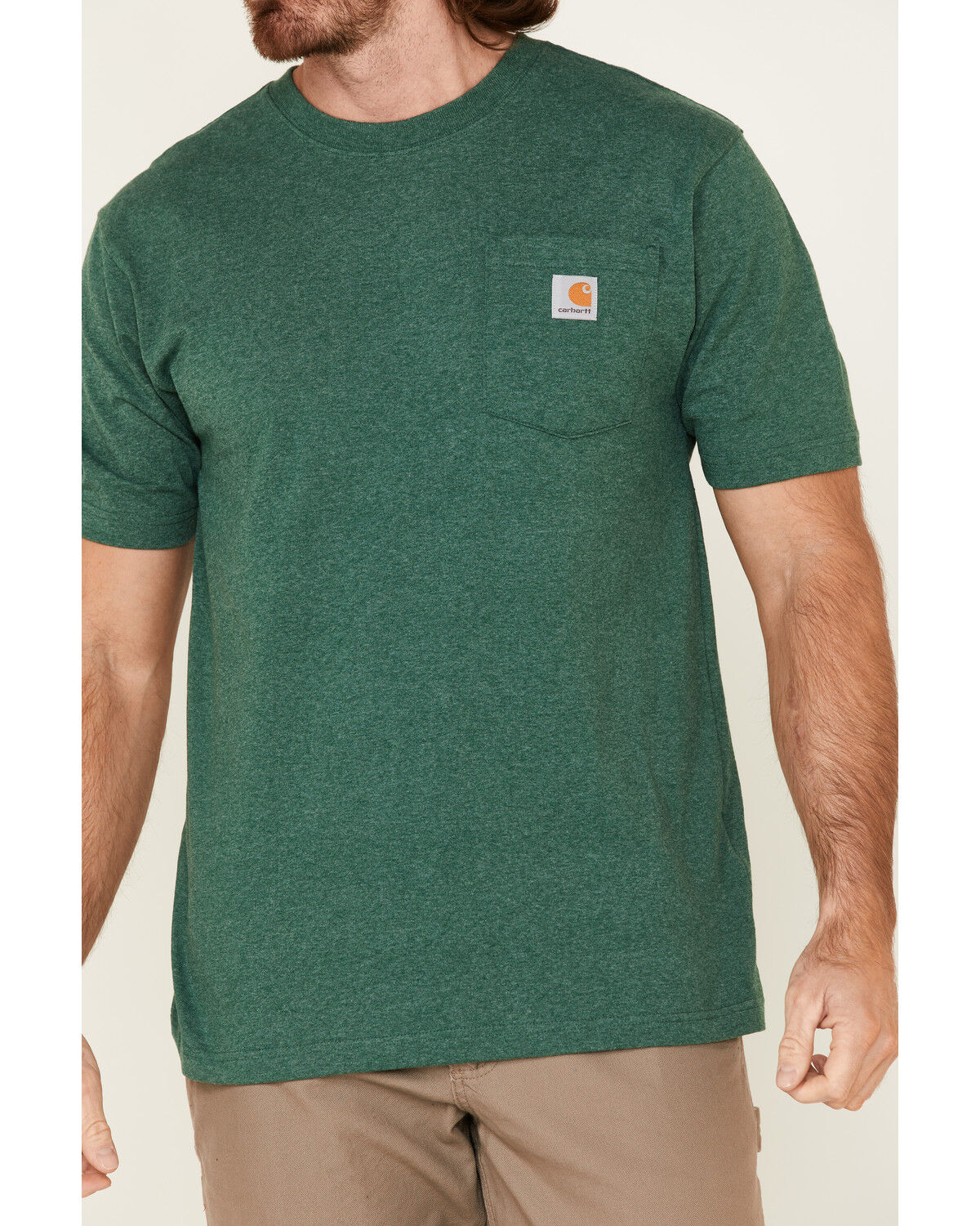 Carhartt Men's Dark Green Loose Fit Pocket Short Sleeve Work T-Shirt - Big