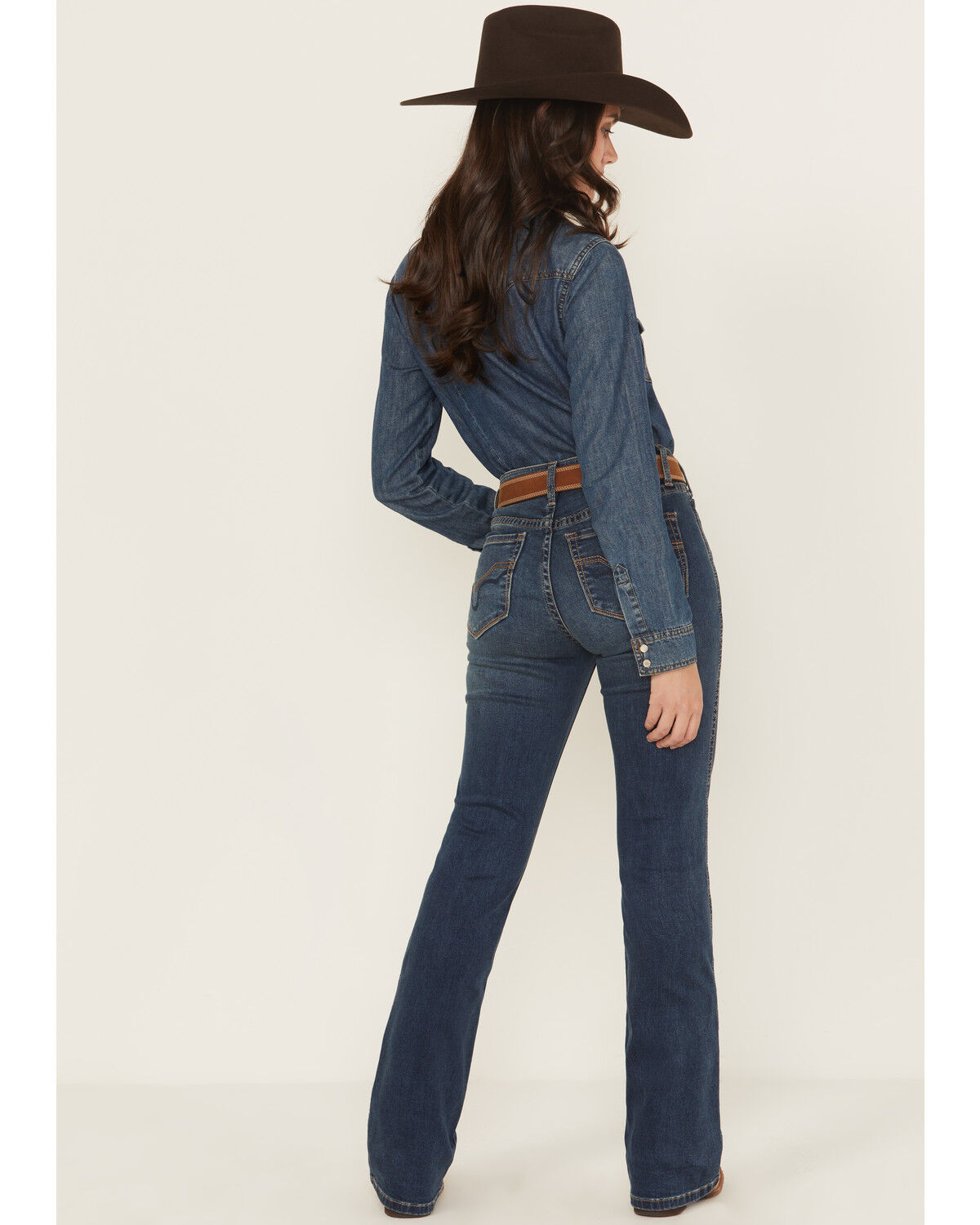 Rock & Roll Denim Women's Medium Wash Mid Rise Bootcut Stretch Denim Jeans