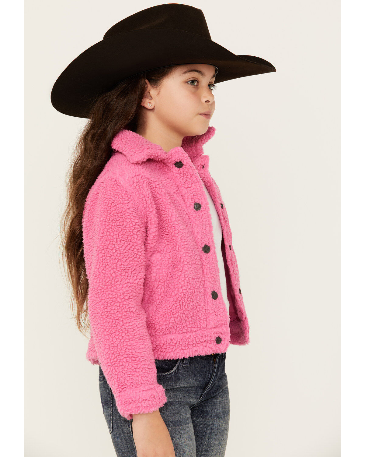 Wrangler Girls' Sherpa Snap Jacket