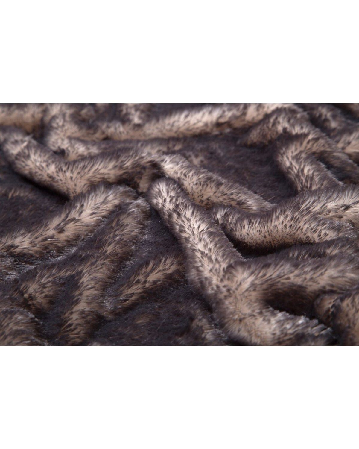 Carstens Home Dark Grey Tipped Fox Faux Fur Throw Blanket