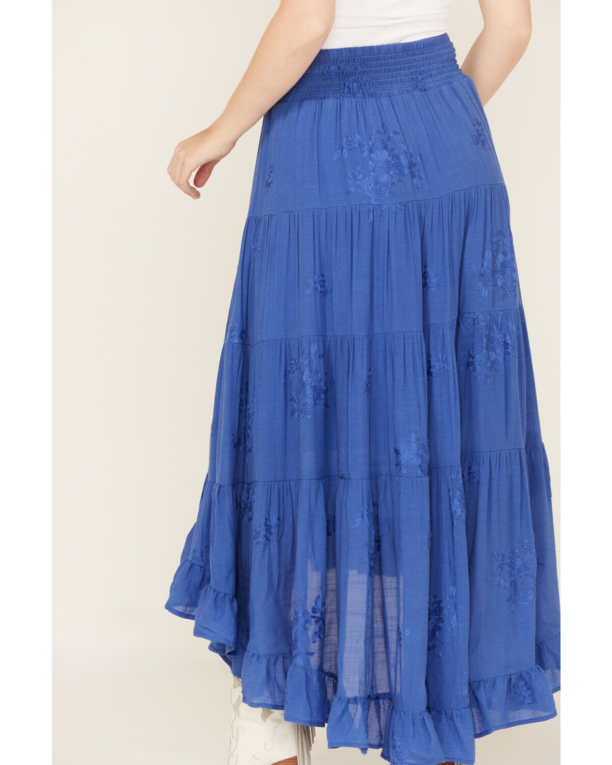 Wild Moss Women's Embroidered High-Low Skirt