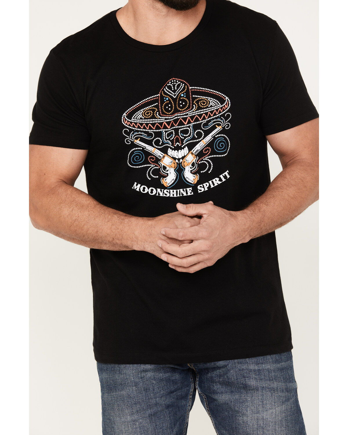 Moonshine Spirit Men's Beads Short Sleeve Graphic T-Shirt