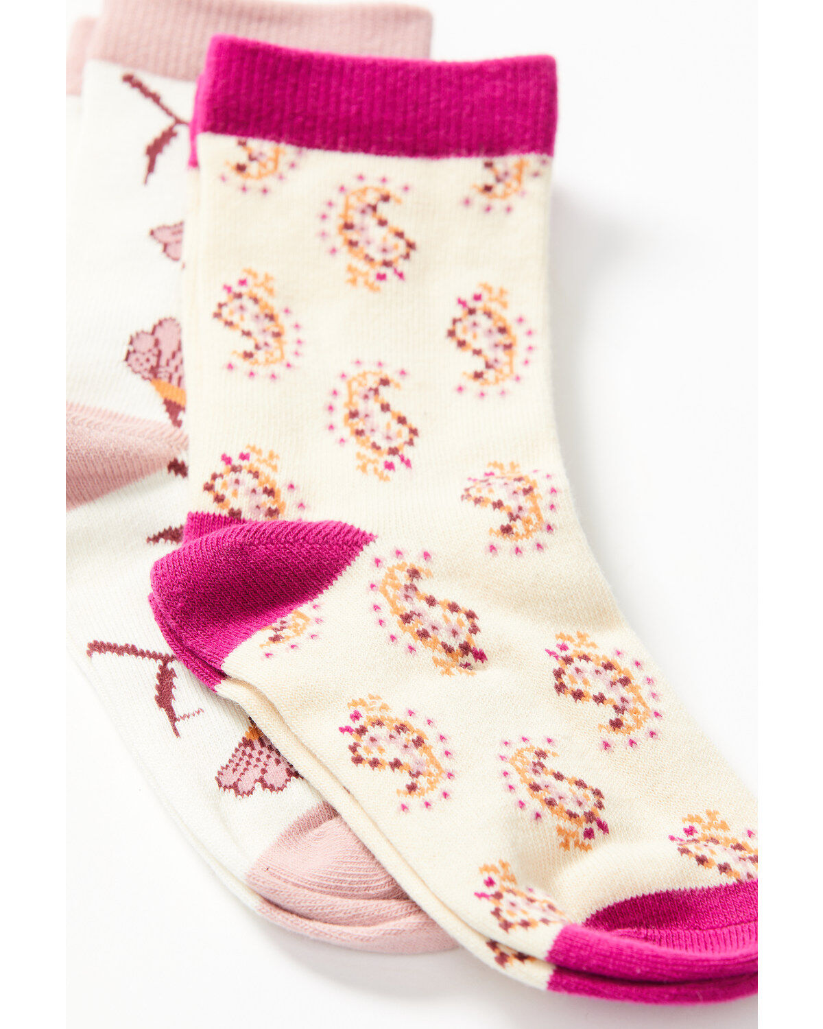 Shyanne Girls' Floral & Paisley 2-Pack Crew Socks