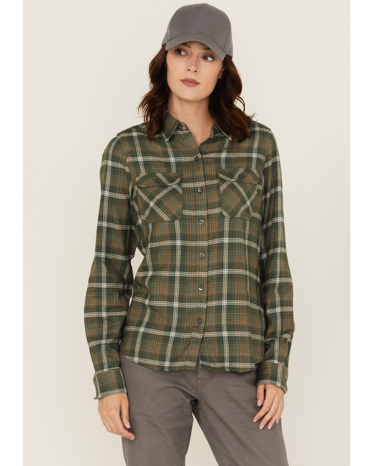 Wolverine Women's Autumn II Plaid Print Long Sleeve Button-Down Flannel Shirt