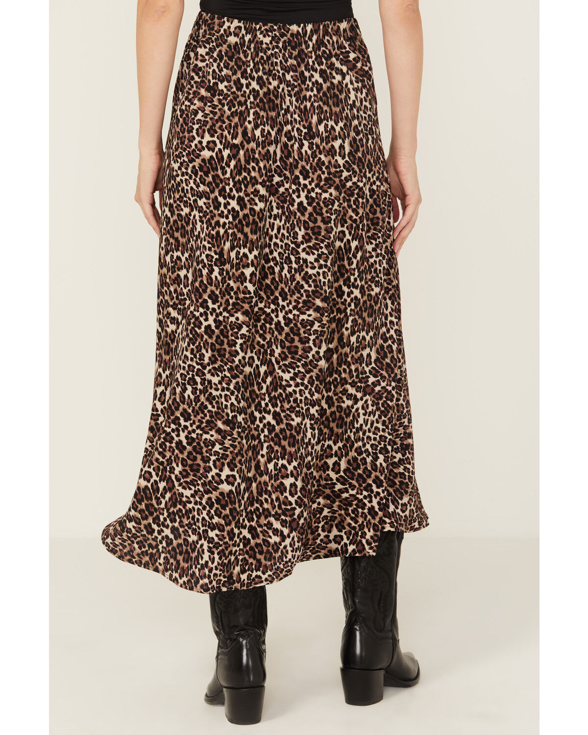 Originality Women's Leopard Print Midi Skirt