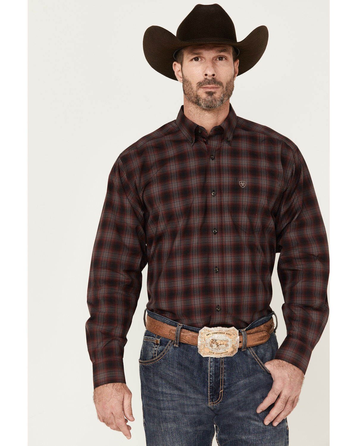 Ariat Men's Pro Series William Stretch Classic Fit Long Sleeve Button Down Shirt