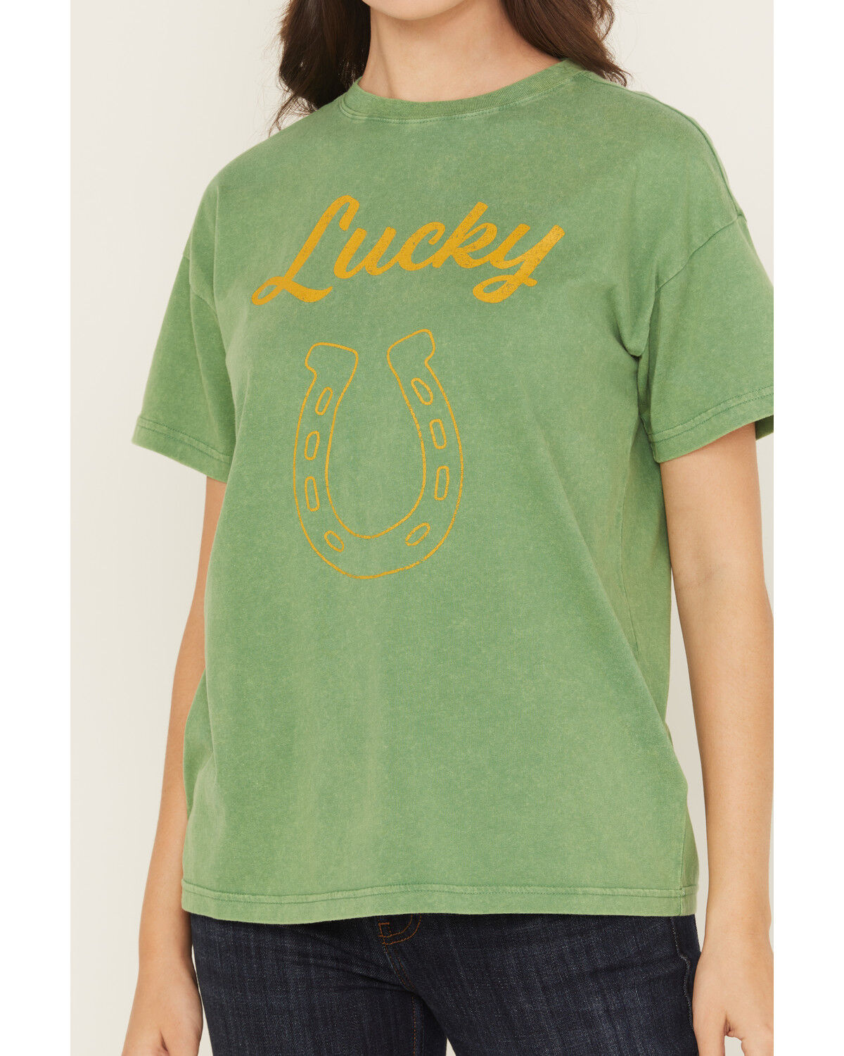 Cleo + Wolf Women's Eddy Lucky Horseshoe Short Sleeve Graphic Tee