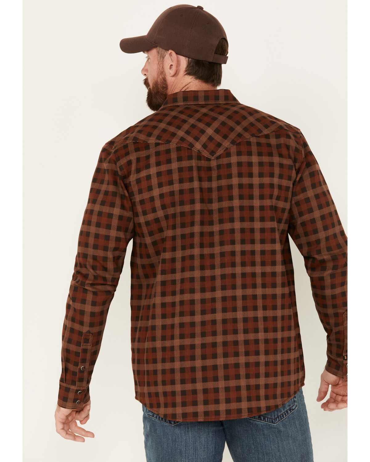 Cody James Men's FR Plaid Print Long Sleeve Snap Western Work Shirt