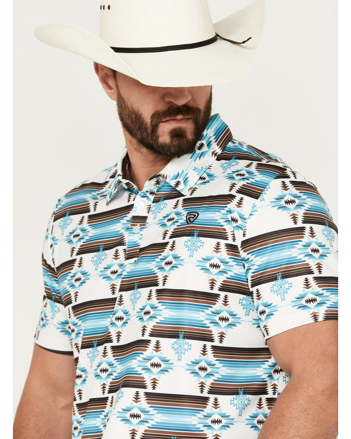 Rock & Roll Denim Men's Boot Barn Exclusive Southwestern Print Short Sleeve Polo Shirt