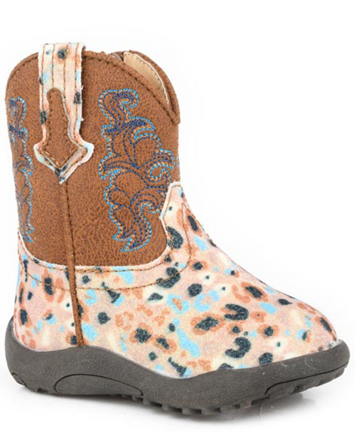 Roper Infant Girls' Glitter Blossom Western Boots - Broad Square Toe