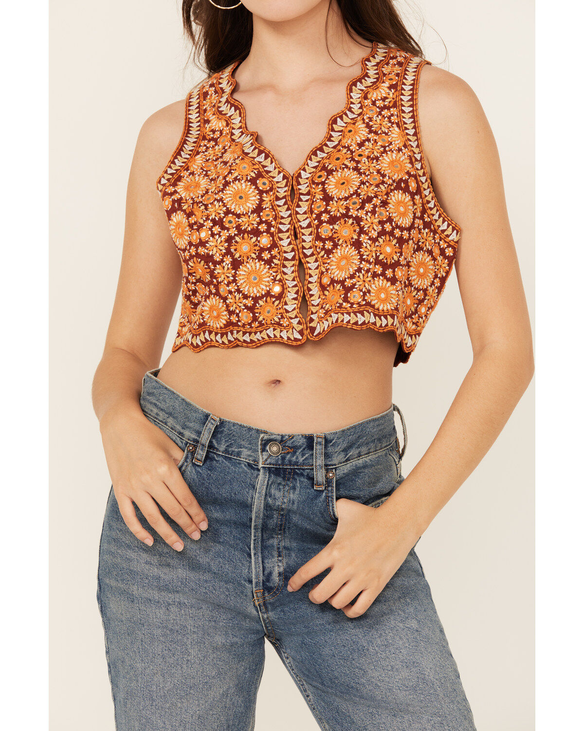 Shyanne Women's Poplin Embellished Vest