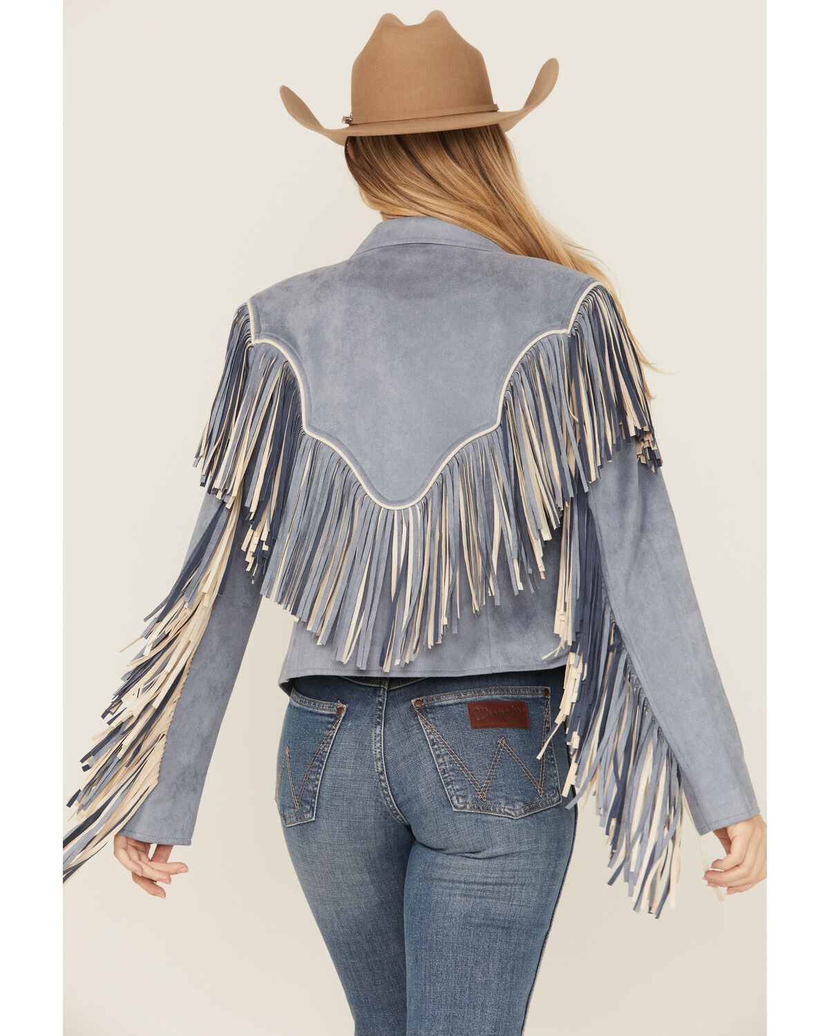 Saints & Hearts Women's Faux Fringe Suede Button-Down Jacket