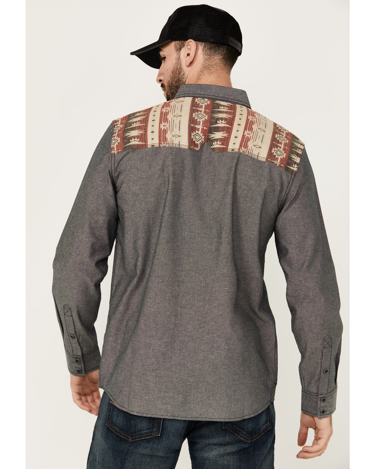 Moonshine Spirit Men's Highway Southwestern Yoke Long Sleeve Snap Western Shirt