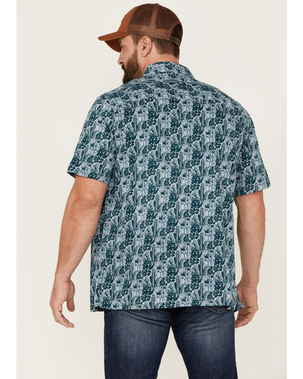 Gibson Men's Saguro Floral Print Short Sleeve Button Down Western Shirt