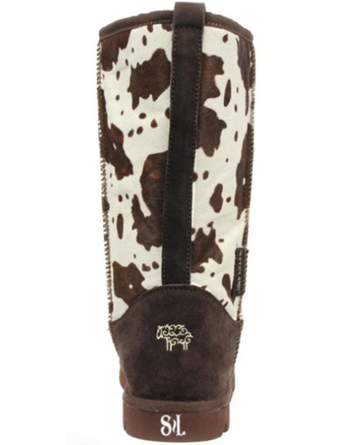Superlamb Women's Turano 11" Cow Print Real Hair-On Casual Pull On Boots - Round Toe