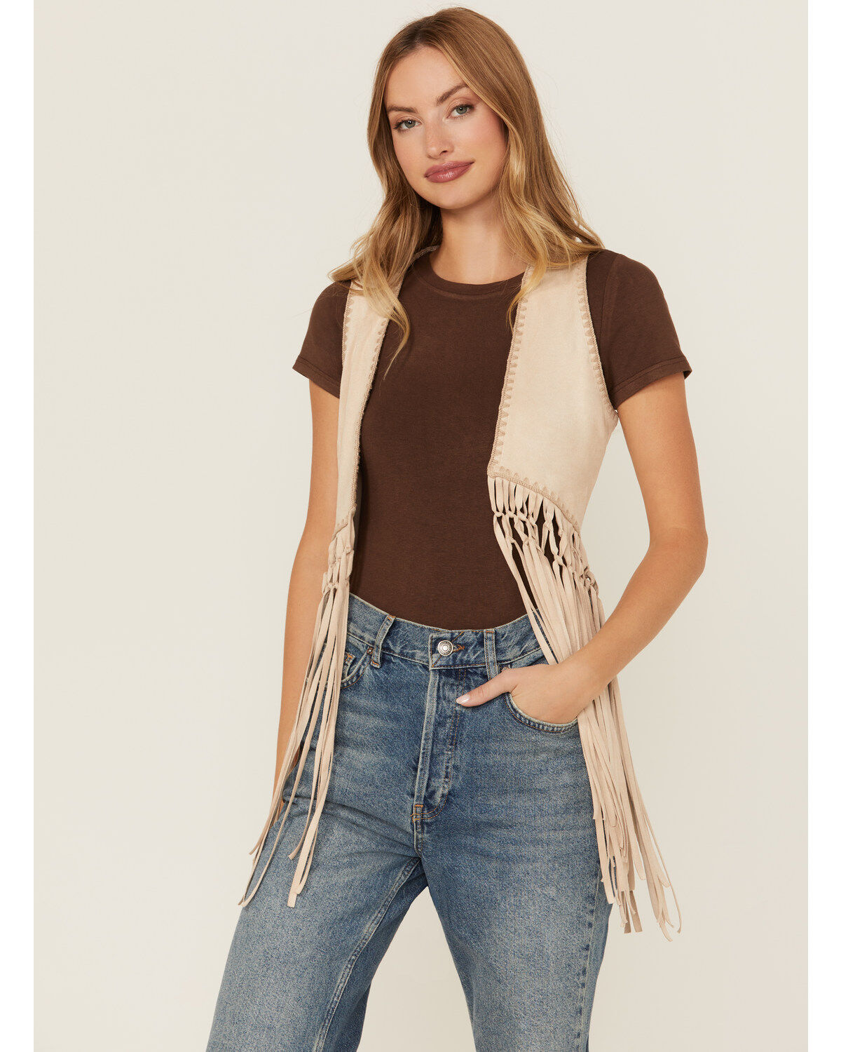 Shyanne Women's Faux Suede Fringe Vest
