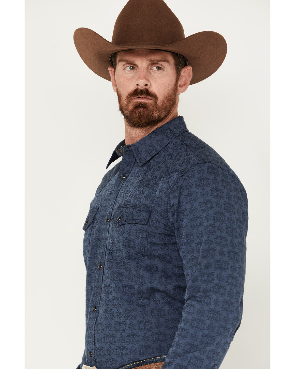 Moonshine Spirit Men's Show Stopper Floral Print Long Sleeve Western Snap Shirt