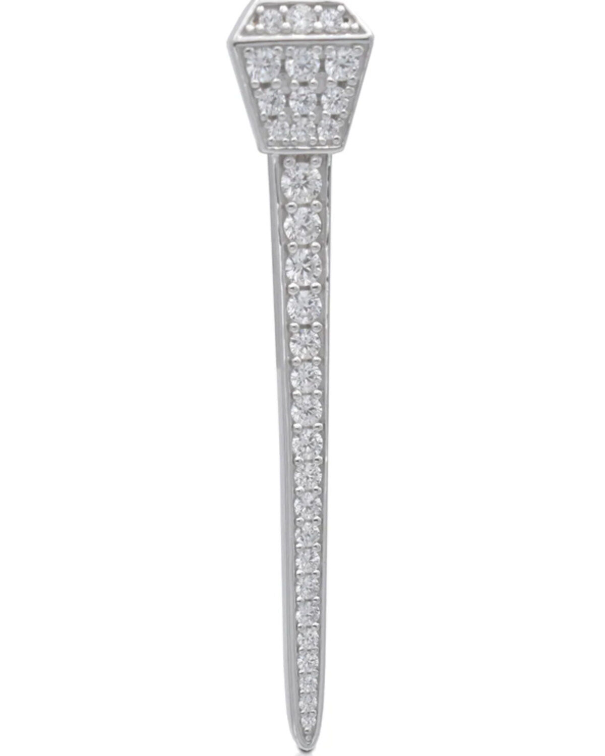 Kelly Herd Men's Silver Bejeweled Horseshoe Nail Tie Tack