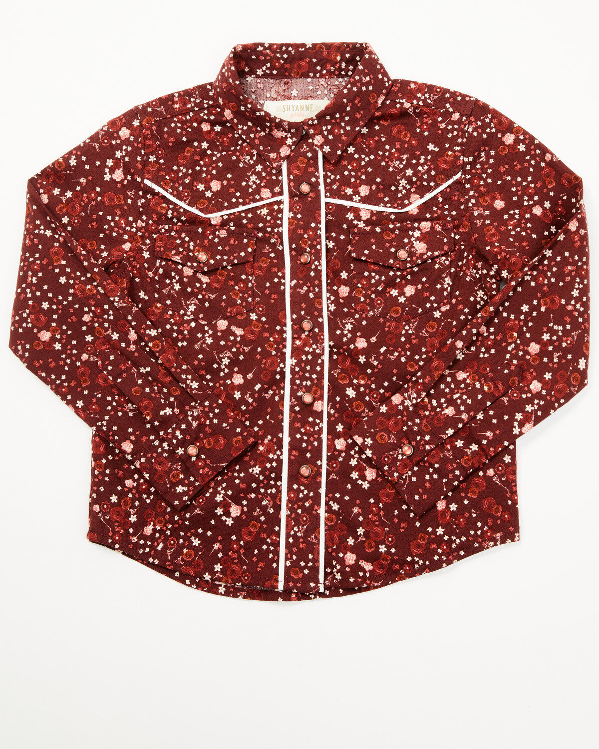 Shyanne Toddler Girls' Dakota Floral Print Long Sleeve Pearl Snap Western Shirt