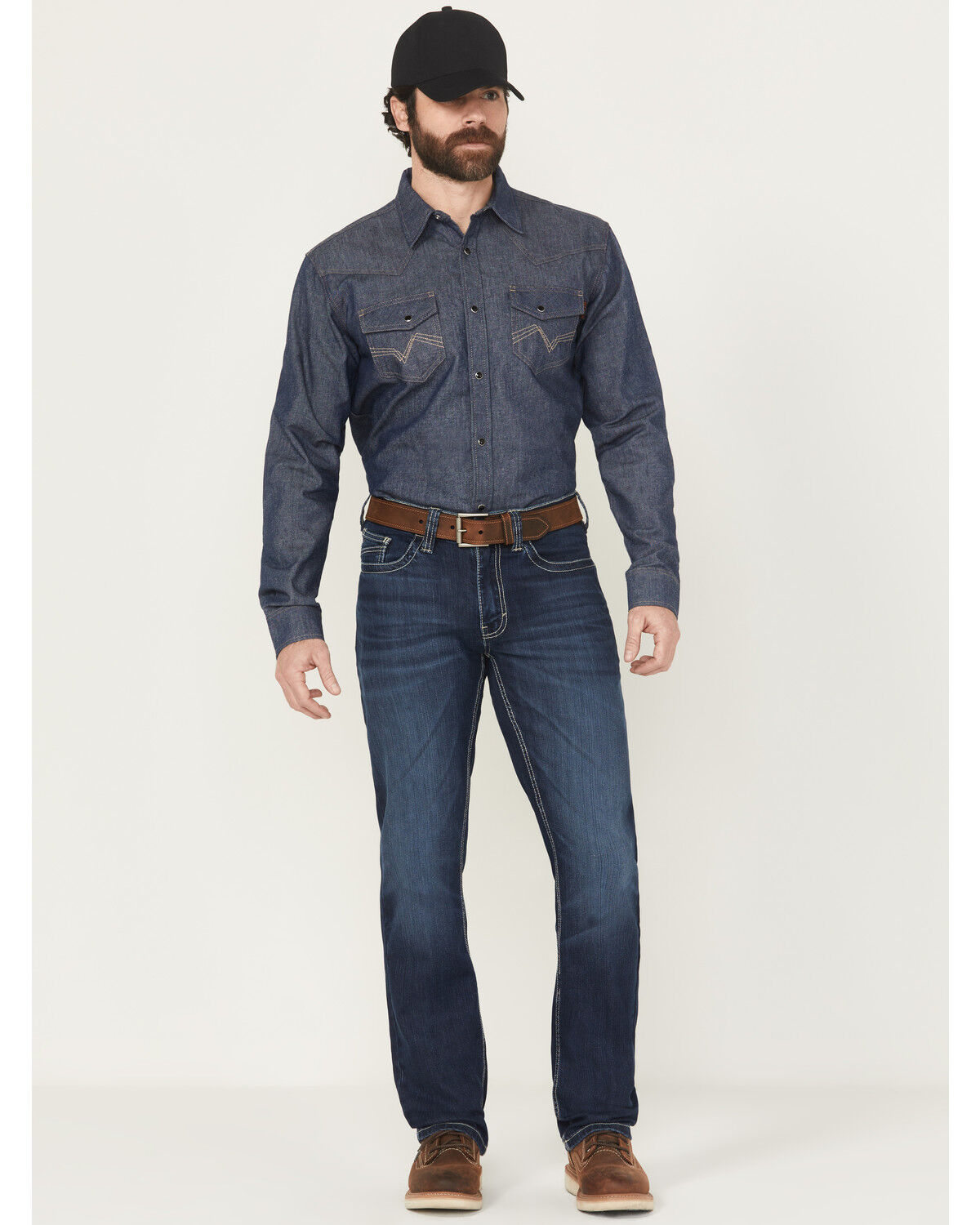 Cody James Men's FR Medium Wash Slim Straight Stretch Denim Work Jeans