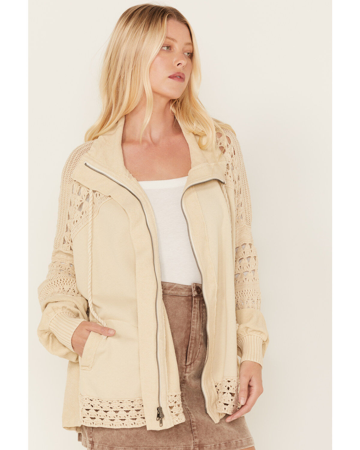 Free People Women's Dune Bug Crochet Cardigan