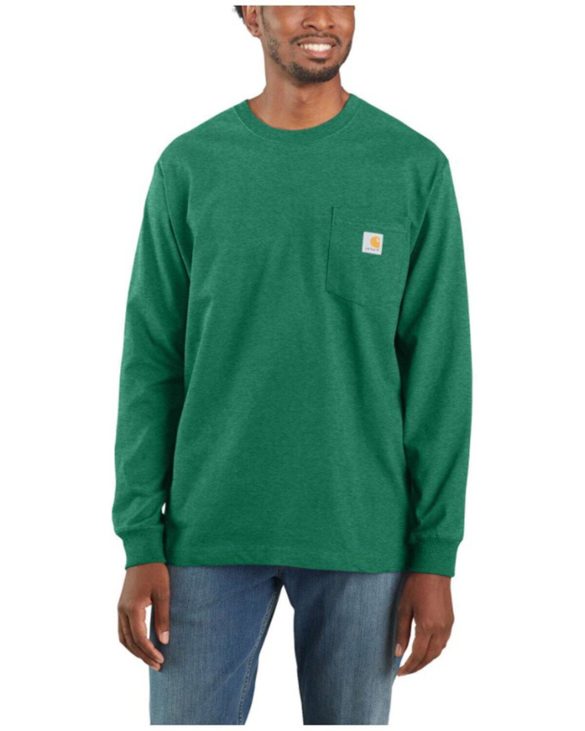 Carhartt Men's Loose Fit Heavyweight Long Sleeve Logo Pocket Work T-Shirt - Tall