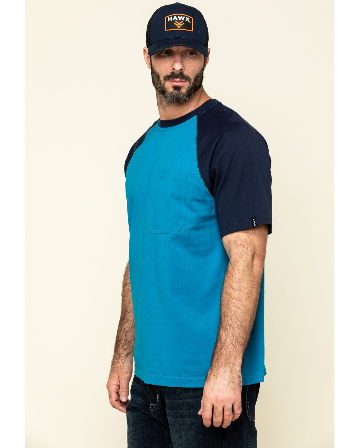 Hawx Men's Teal Midland Short Sleeve Baseball Work T-Shirt