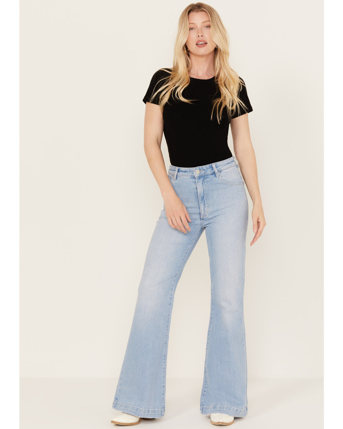 Rolla's Women's Bluebird Light Wash High Rise East Coast Flare Jeans