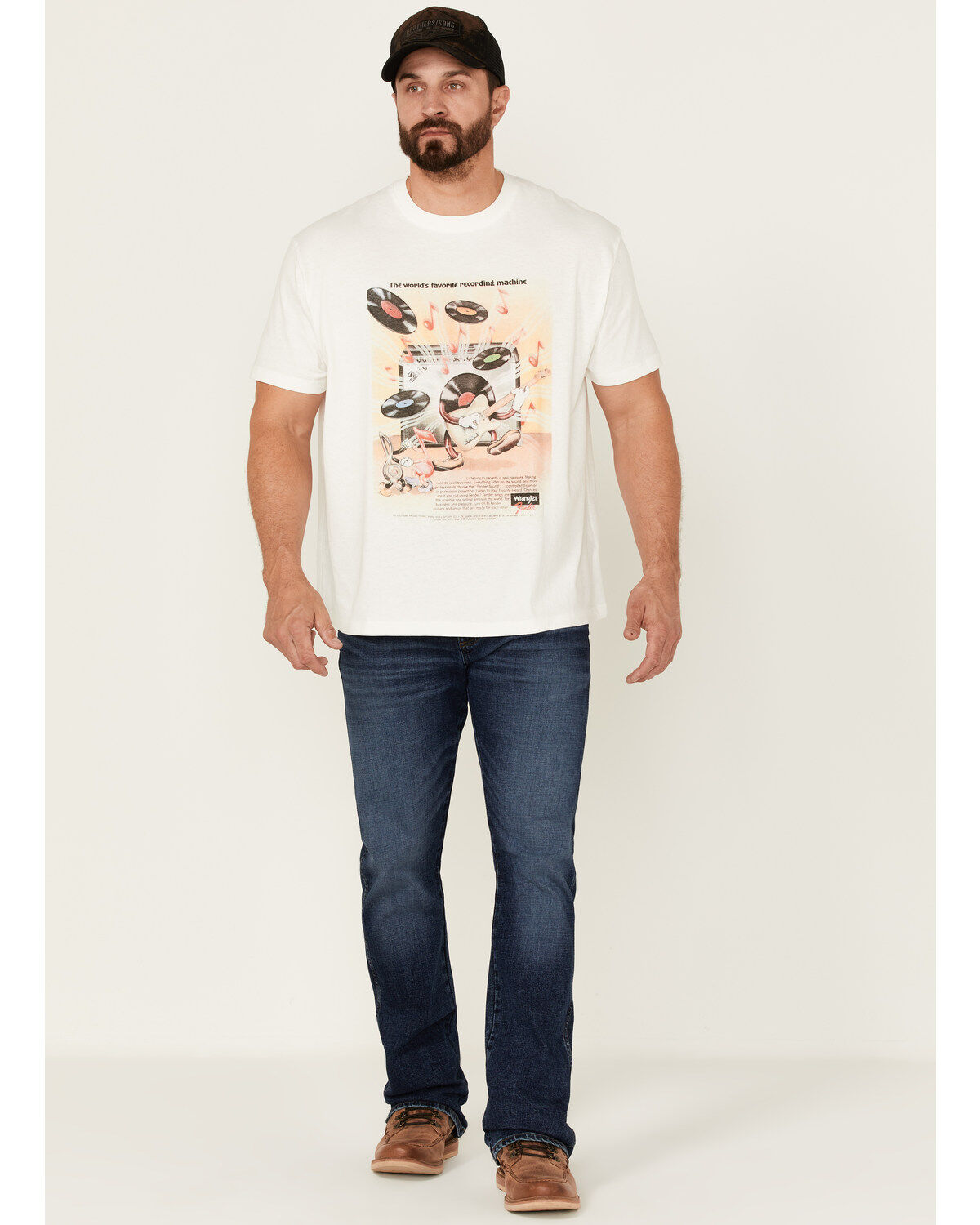 Wrangler X Fender Men's Dancing Record Vintage Graphic T-Shirt