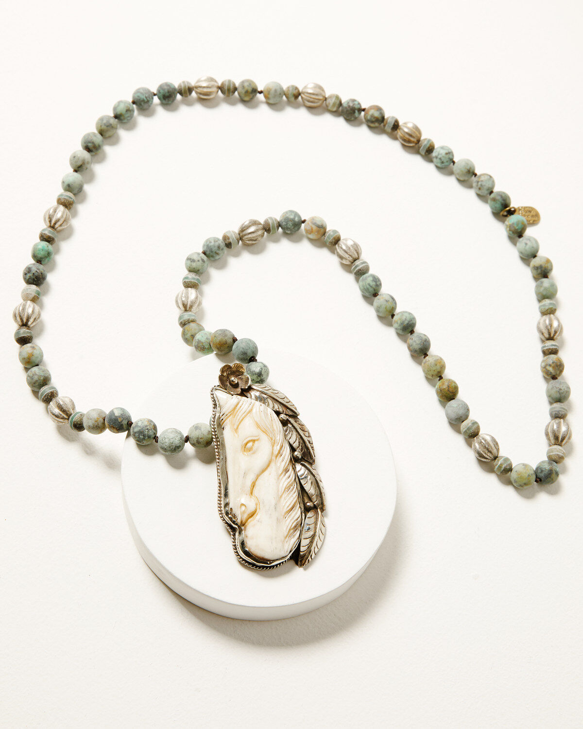 Erin Knight Designs Women's Vintage Hand Knotted Beads With Horse Pendant Necklace