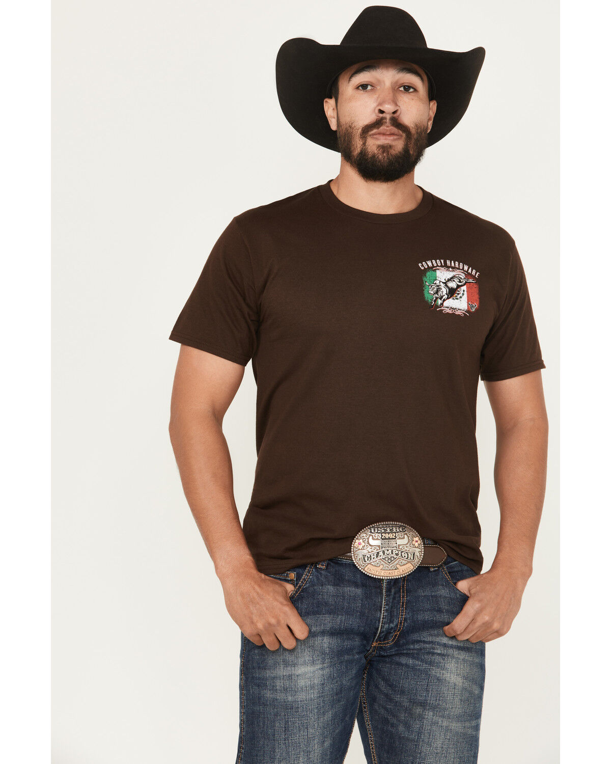 Cowboy Hardware Men's Mexican Flag Short Sleeve Graphic T-Shirt