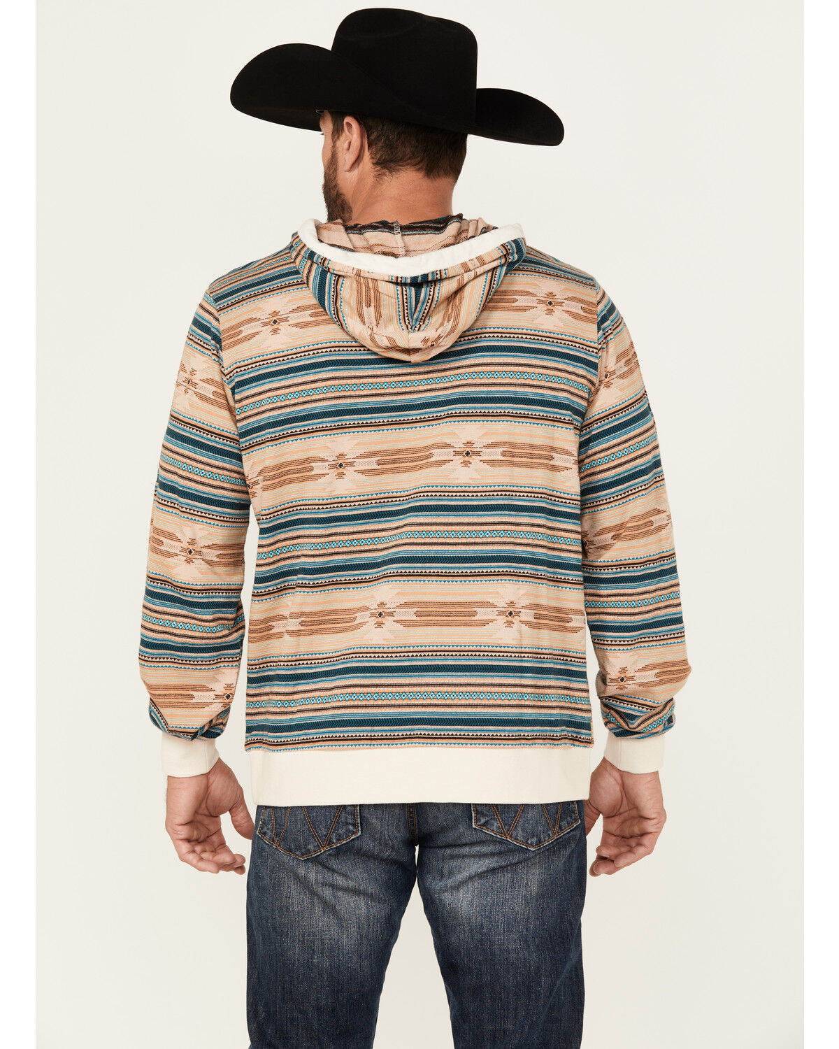 Rock & Roll Denim Men's Southwestern Print Hooded Sweatshirt