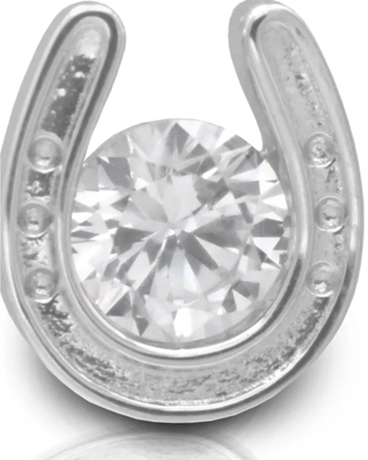 Kelly Herd Men's Silver Horseshoe & Stone Tie Tack