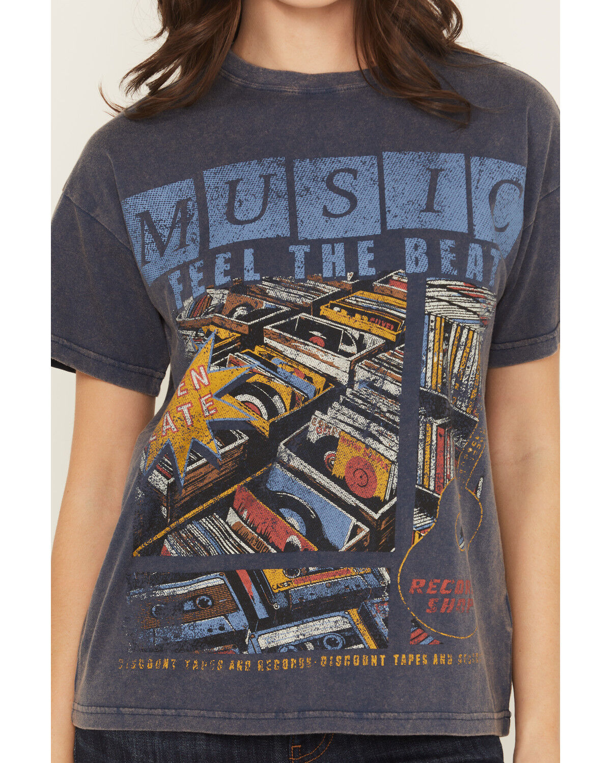 Cleo + Wolf Women's Elliot Record Short Sleeve Boyfriend Graphic Tee