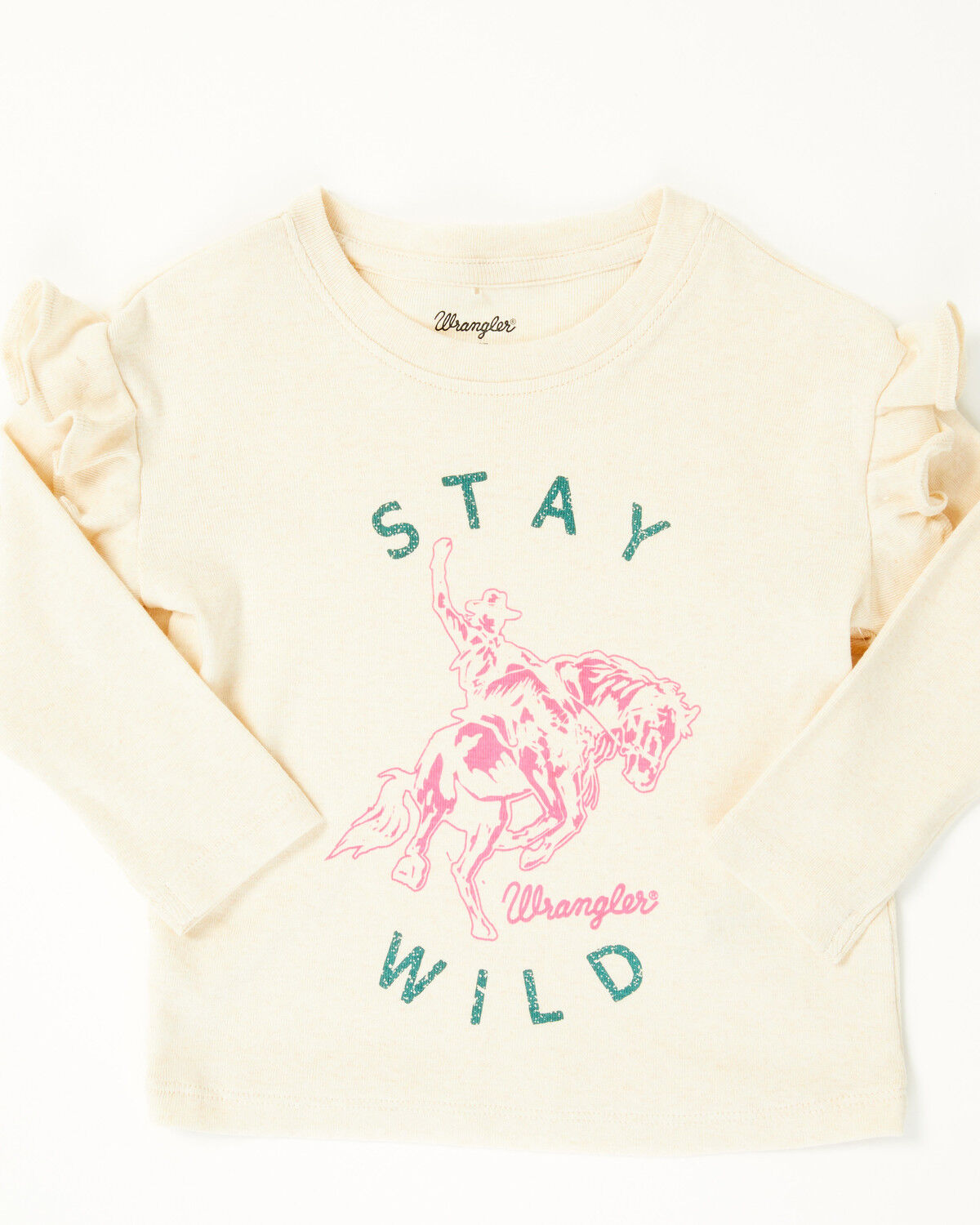 Wrangler Toddler Girls' Stay Wild Long Sleeve Graphic Shirt