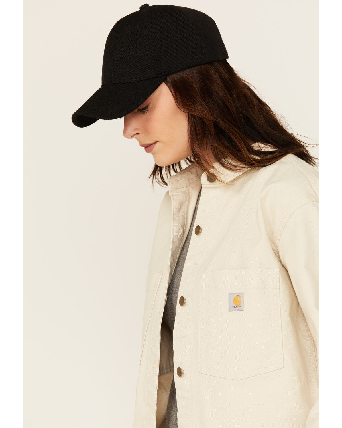 Carhartt Women's Rugged FleX™ Loose Fit Heavyweight Duck Long Sleeve Button-Down Overshirt