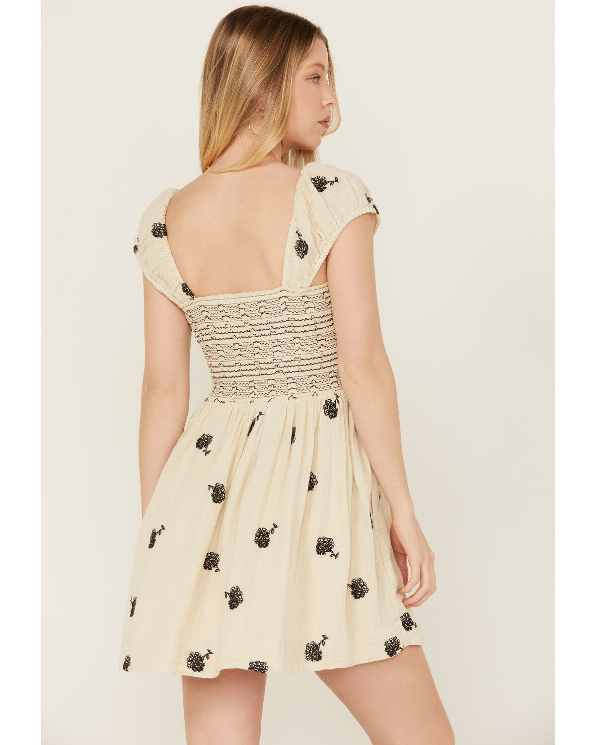 Free People Women's Tory Floral Smocked Mini Dress