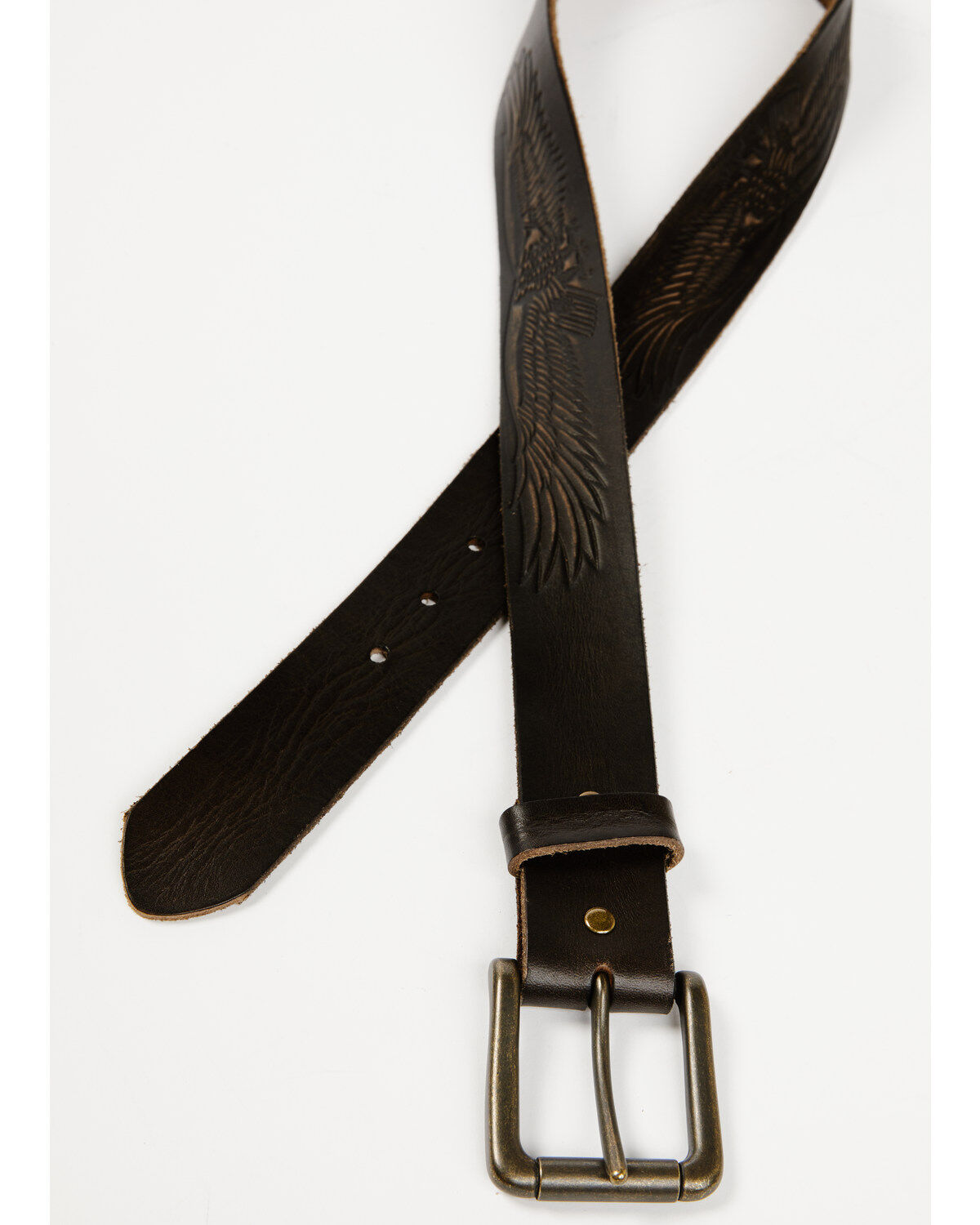 Brothers and Sons Men's Tooled Flying Eagle Belt