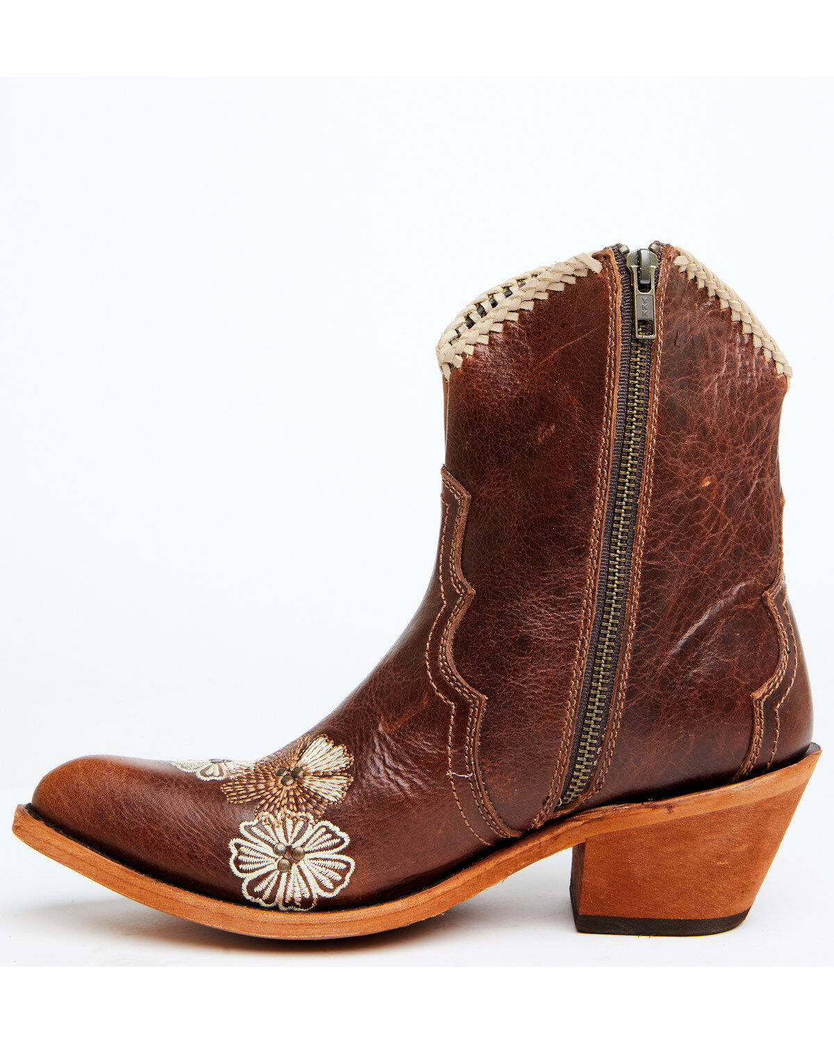 Liberty Black Women's Loren Floral Embroidered Western Fashion Booties - Round Toe