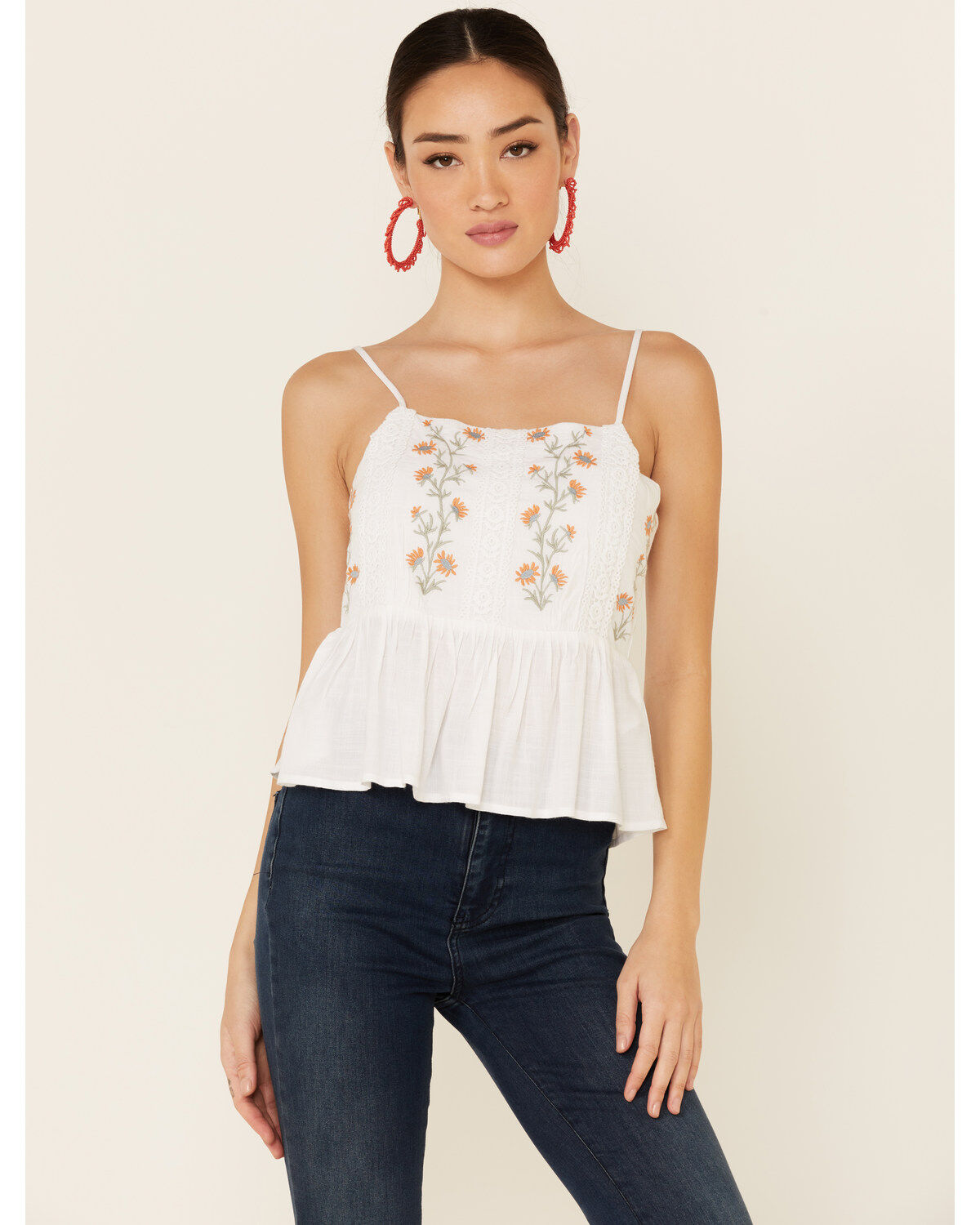 Patrons of Peace Women's Margo Floral Embroidered Cami Top