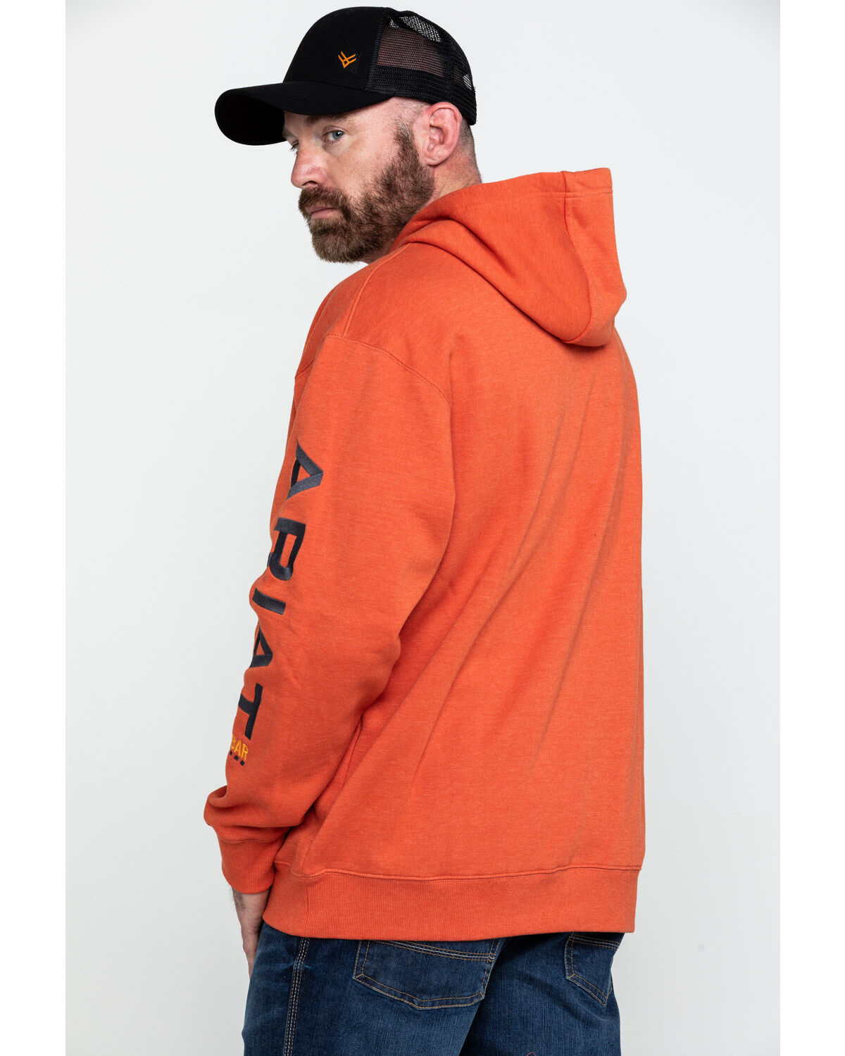 Ariat Men's Volcanic Heather Rebar Graphic Hooded Work Sweatshirt - Big & Tall