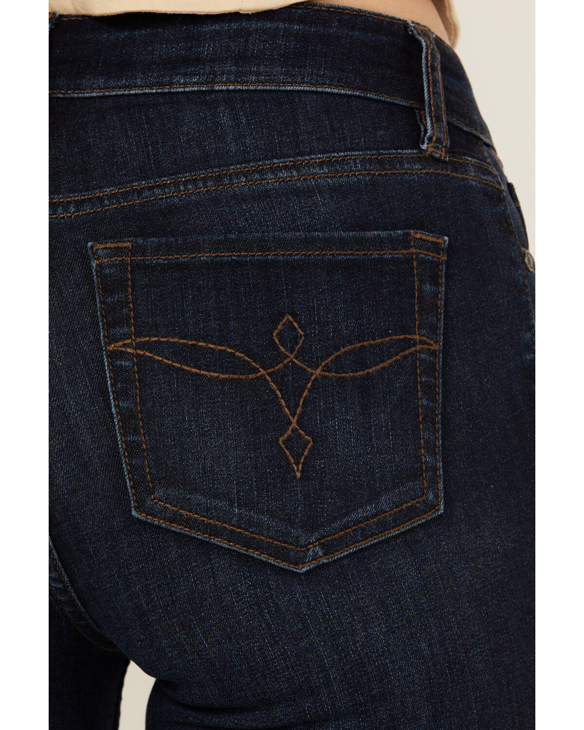 Shyanne Women's Bohemia Dark Wash High Rise Flare Stretch Denim Jeans