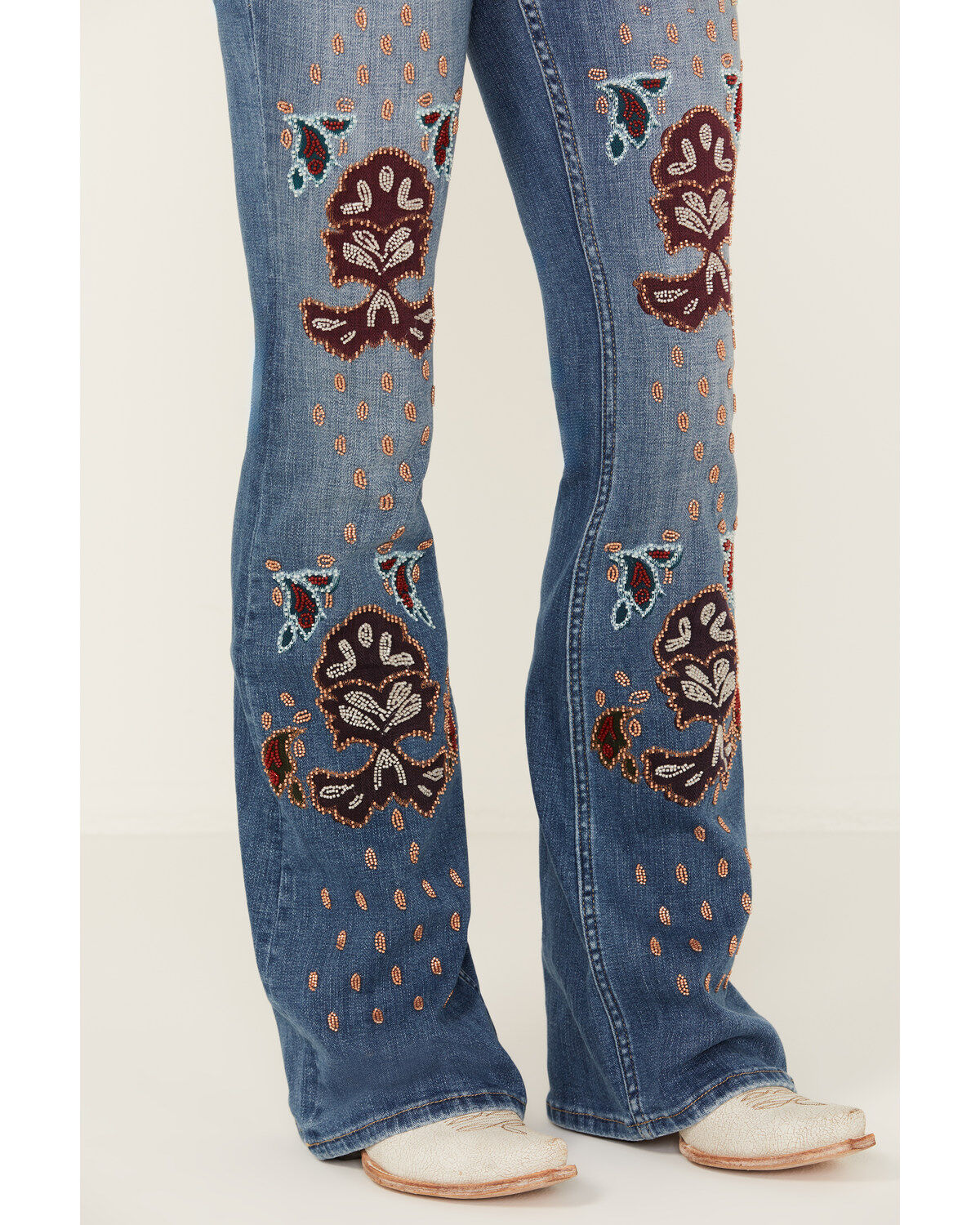 Idyllwind Women's Briley Medium Wash Mid Rise Embellished Stretch Bootcut Jeans