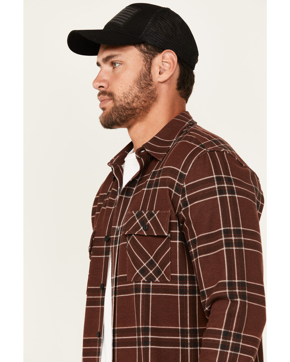 Brothers and Sons Men's Locket Plaid Print Long Sleeve Button-Down Stretch Western Shirt